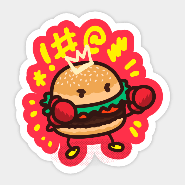 Fighting Burger Sticker by DangerHuskie
